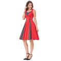 Belle Poque Frauen Polka Dot Retro Vintage Style Red Cocktail Party Swing Kleid BP000282-1